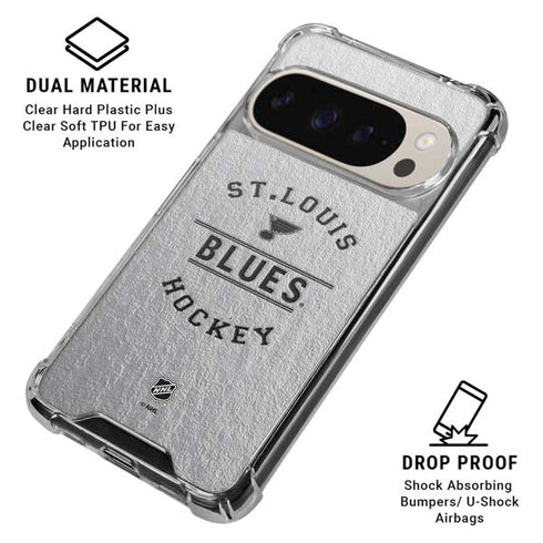 NHL St. Louis Blues Black Text Pixel 9/9 Pro Clear Case